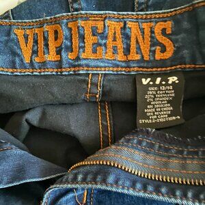 VIP JEANS DENIM Blue  sz 12-13 Junior 5 Pockets Zipper